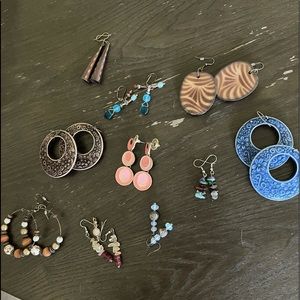 Bundle of Earrings, 10 Pairs, Costume Jewelry